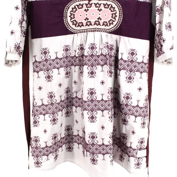Odd Molly Four Continents Tunic Dress Boho Embroidered Purple Pink Cotton S - Picture 5 of 14